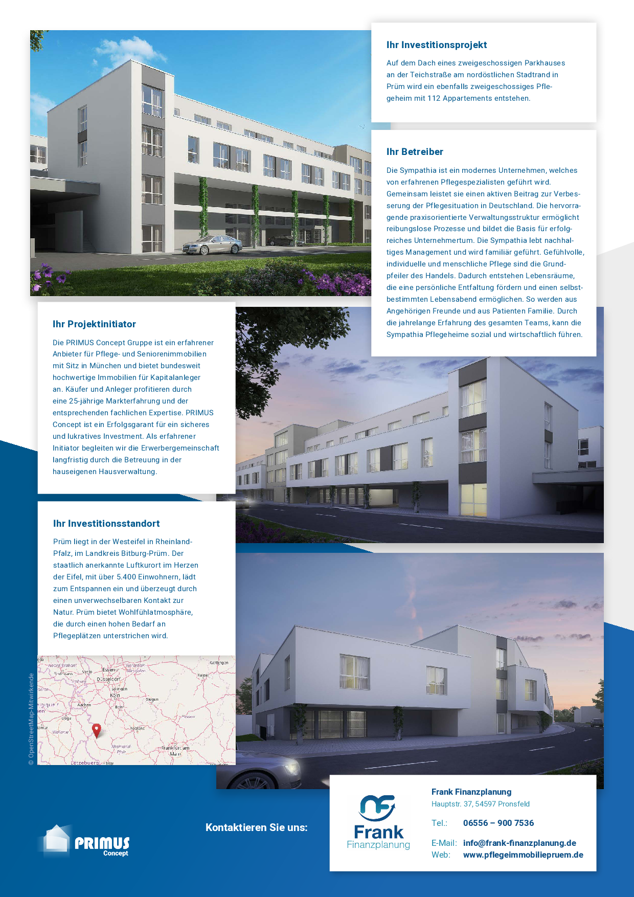 Hier sehen Sie das Factsheet (Rückseite) mit wichtigen Informationen zur Pflegeimmobilie in Prüm.